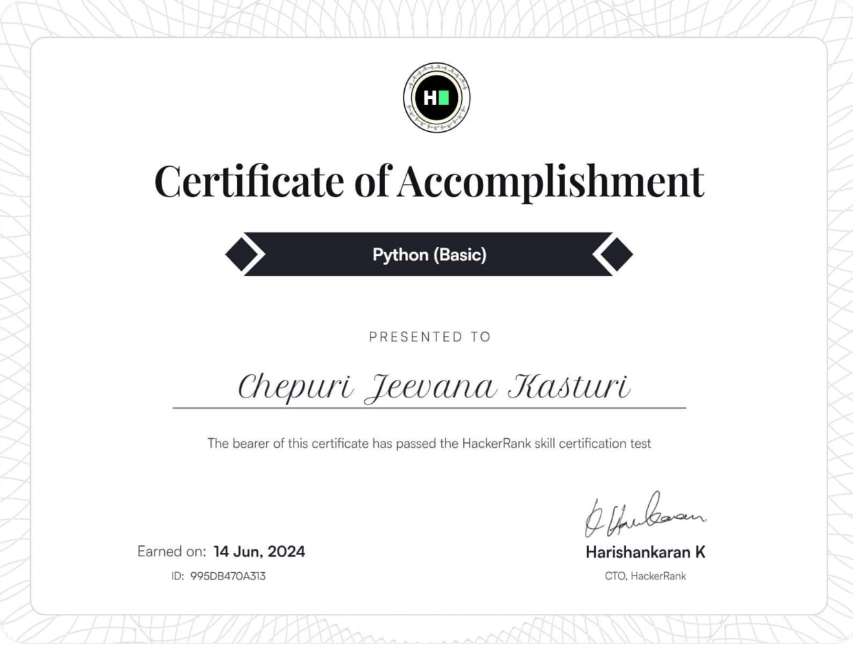 HackerRank Python Certificate